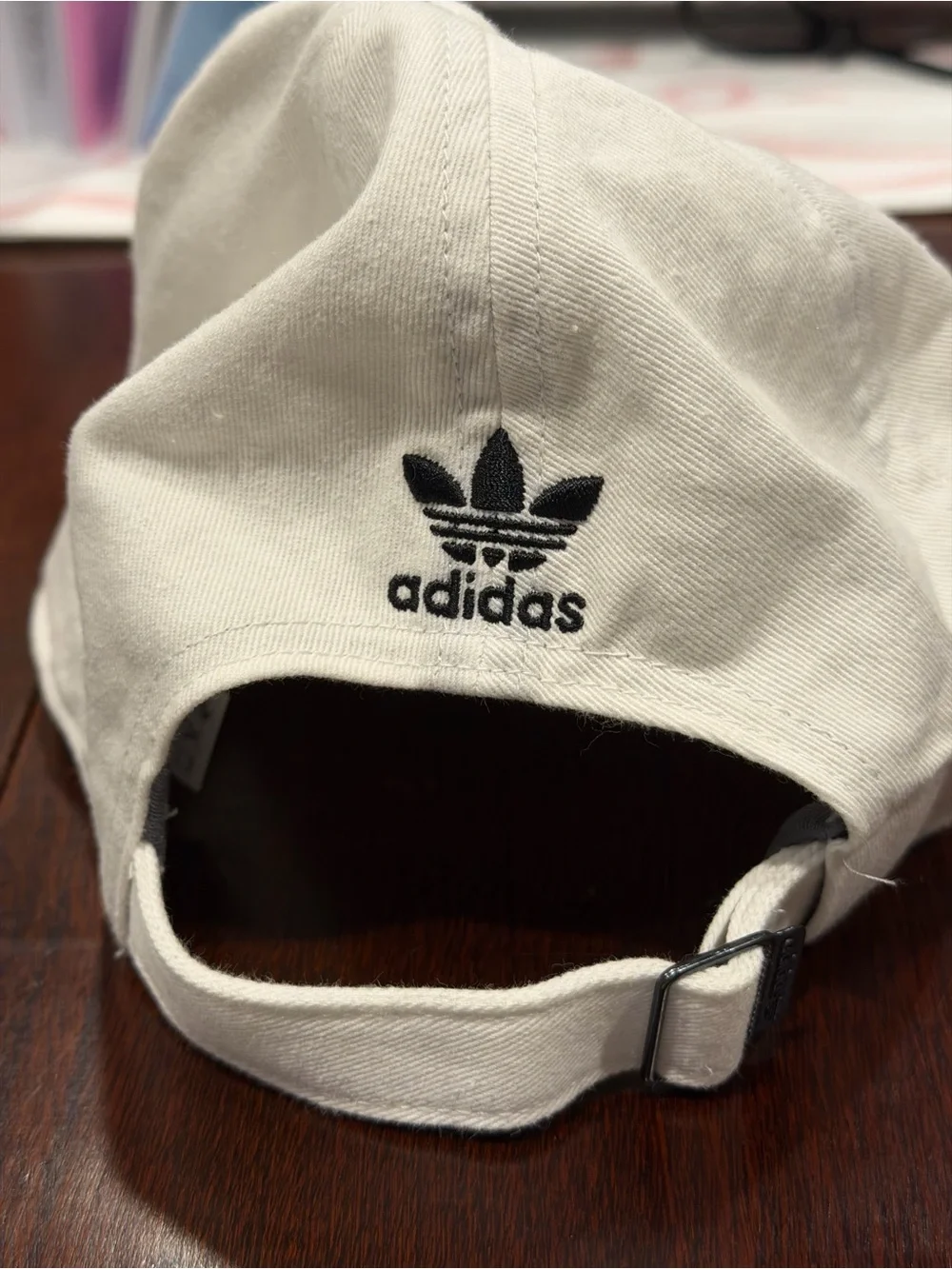 adidas White and Black Trefoil Interior Baseball Cap
